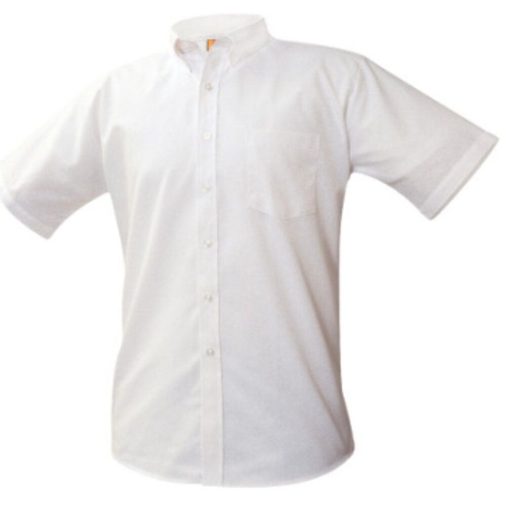 A+ White Short Sleeve Oxford Shirt - 8061 - White